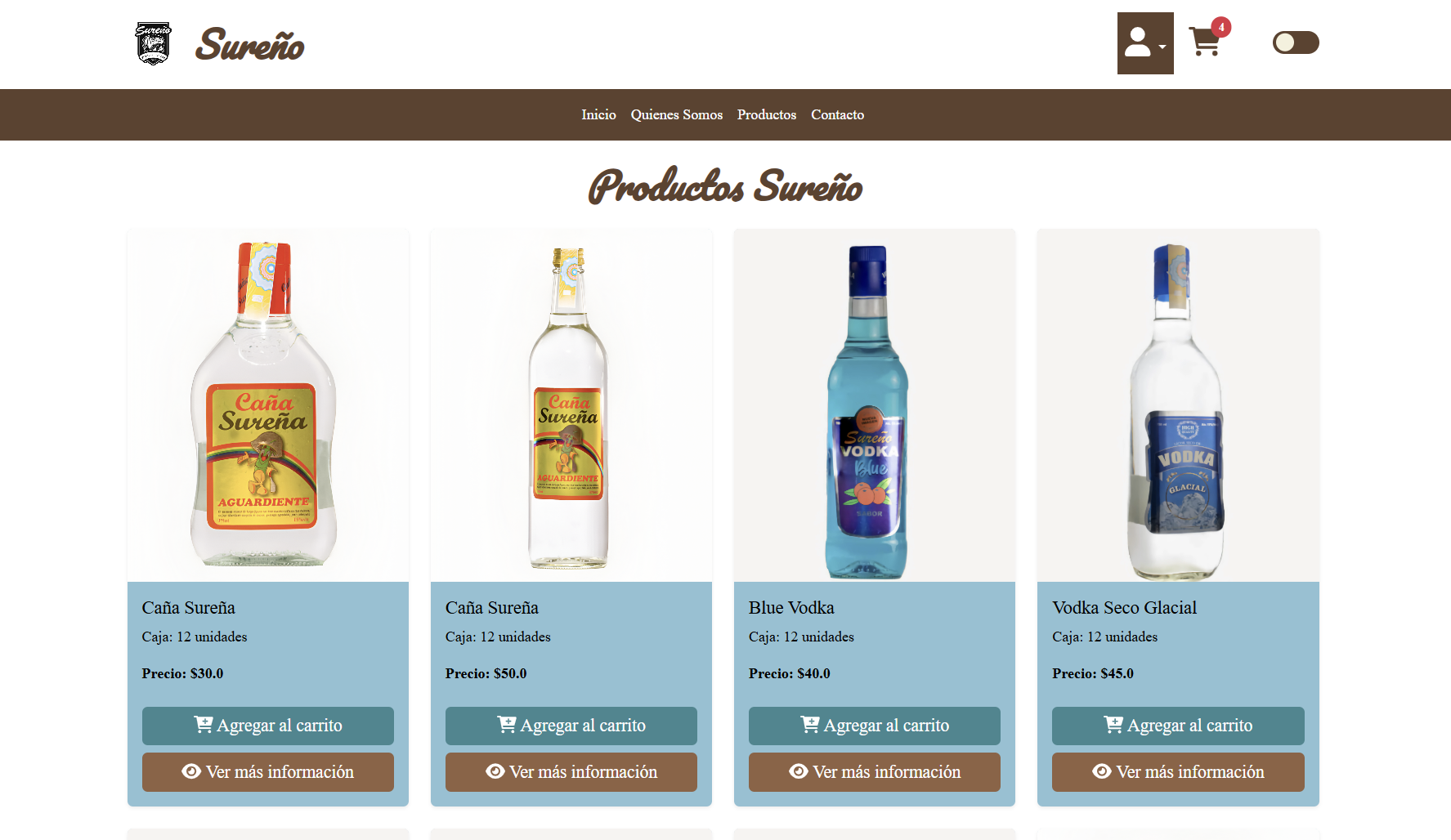 Tienda de licores online "Sureño"